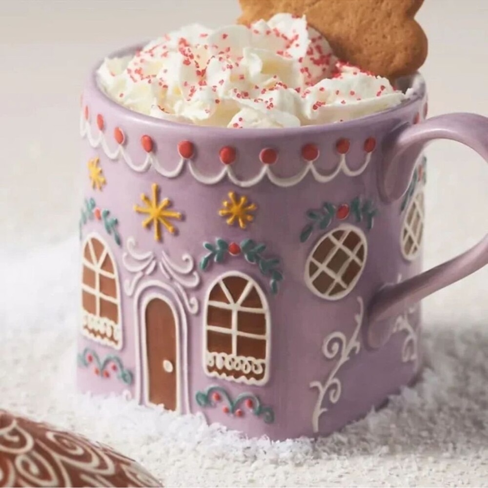 NWT ANTHROPOLOGIE Ginger Stoneware Mug Lavendar - Picture 4 of 10